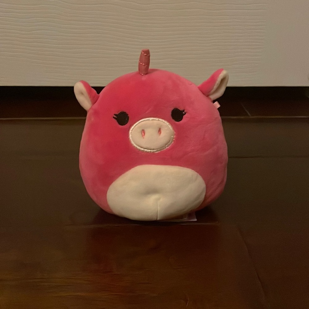 6in long 5in wide hot pink unicorn pig squishallow